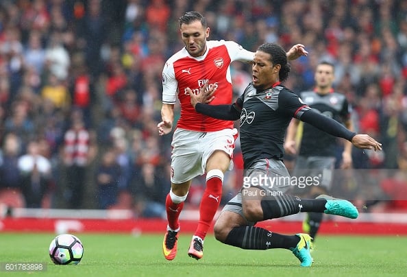 Arsenal could welcome back striker Lucas Perez. Photo: Getty.