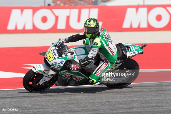 Crutchlow sporting a smoke screen visor which steamed up during the race causing him to run off track in San Marino - Getty Images