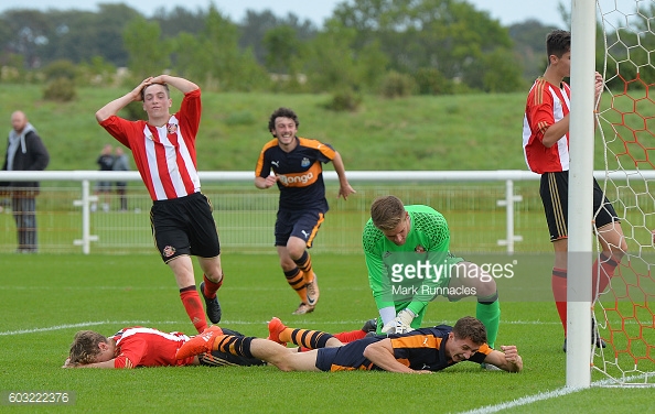 Above: Sunderland under-18's conceding against Newcastle United | Photo: Getty Images 