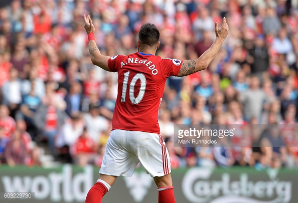 Above: Alvaro Negredo in action for Middlesbrough | Photo: Getty Images