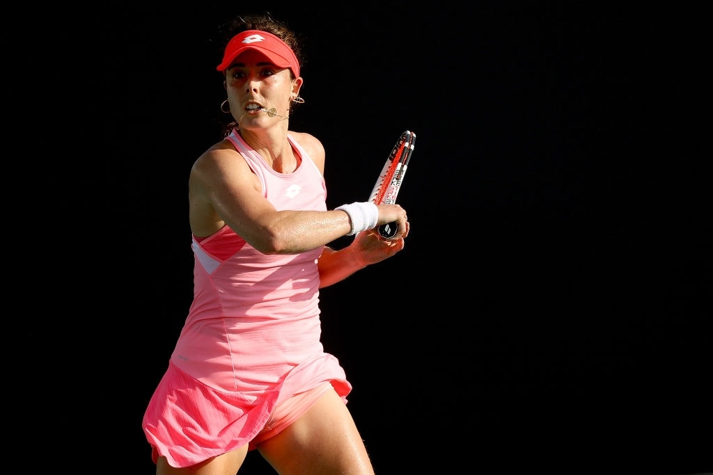 Cornet looked set for a comeback in the second set could not match Kvitova's pace in the end. Photo: Matthew Stockman