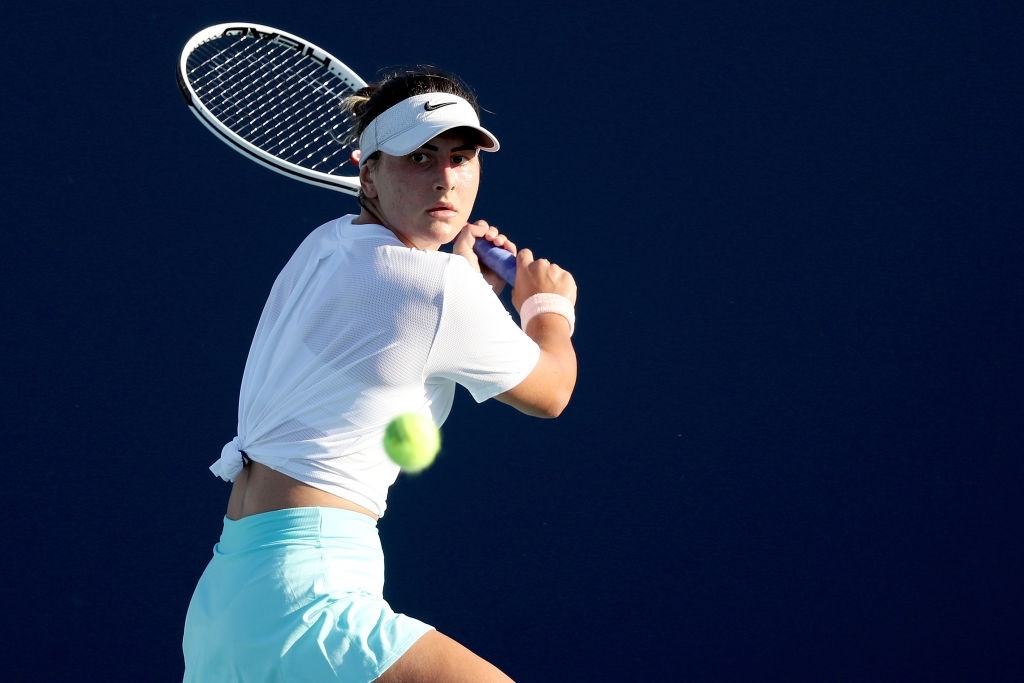 Andreescu was tested in the early stages of her opener but steadied herself to a straight-set win. Photo: Matthew Stockman