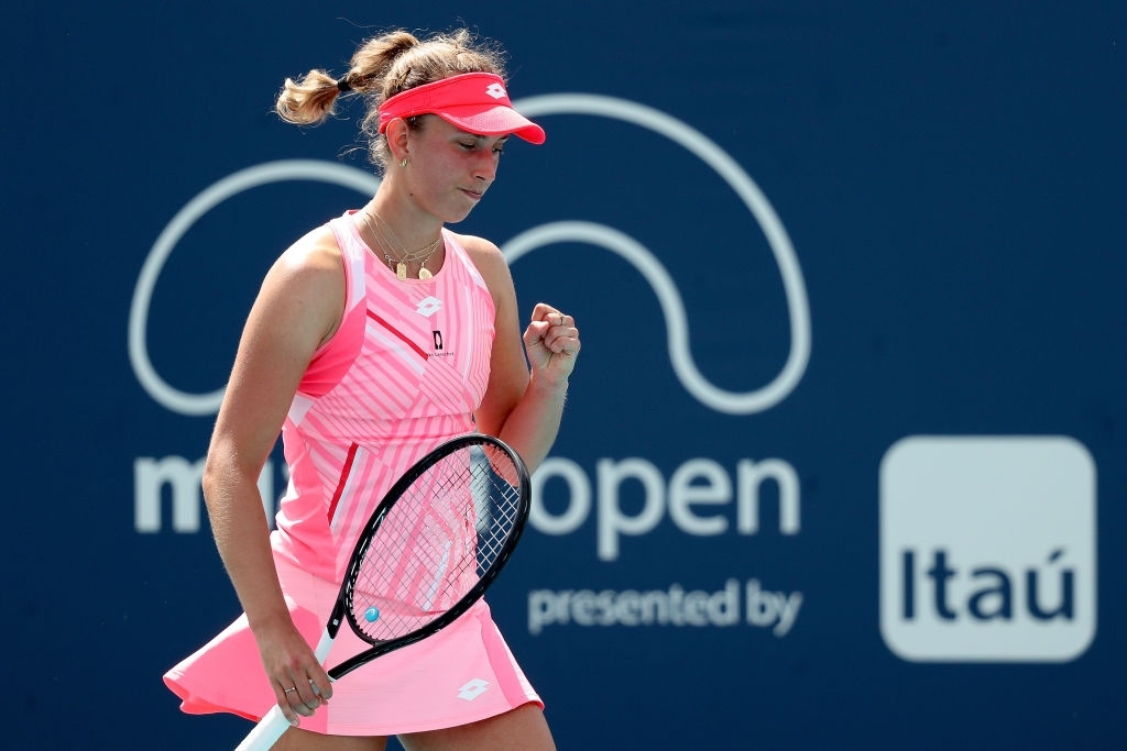 Mertens routed fellow 25-year-old Anett Kontaveit in three sets to make the last 16 in Miami. Photo: Mark Brown