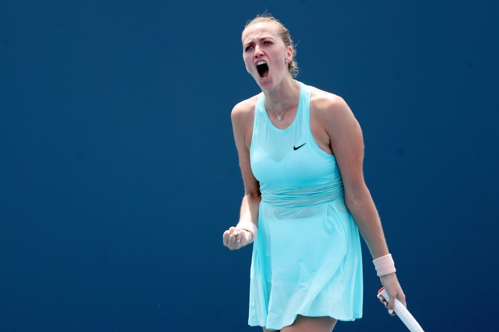 Kvitova, having started the match strong, soon became physically troubled by the Miami heat but was determined to keep the match competitive until the end. Photo: Mark Brown