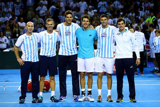 The Argentinian team, here celebrating their semifinal win over Great Britain in 2016, face Kazakhstan (Getty/Clive Brunskill)