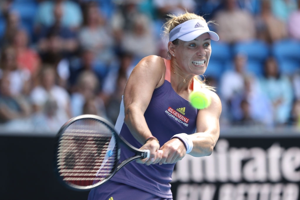 Kerber in action at the 2020 <b><a  data-cke-saved-href='https://vavel.com/en-us/tennis-usa/2021/05/28/1072852-2021-french-open-womens-singles-preview-and-predictions.html' href='https://vavel.com/en-us/tennis-usa/2021/05/28/1072852-2021-french-open-womens-singles-preview-and-predictions.html'>Australian Open,</a></b> where she advanced to the second here for the fifth year in a row. Photo: 