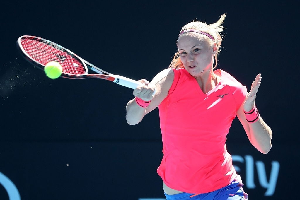 Sramkova at the 2017 Australian Open, her only appearance in the main draw of Grand Slam events to date. Photo: Scott Barbour