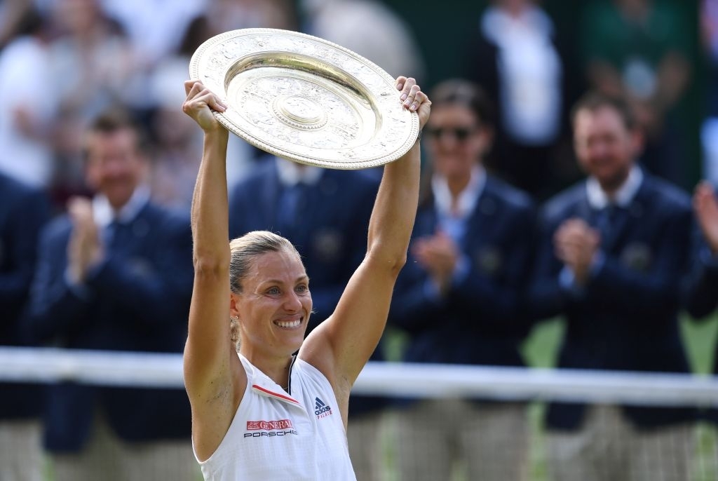2018 Wimbledon ladies' singles champion Kerber. Photo: Glyn Kirk