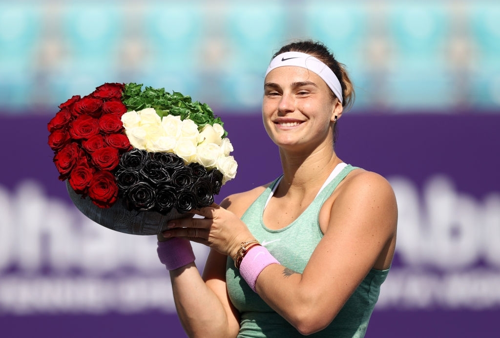 Sabalenka opened 2021 with her third straight tournament win, in Abu Dhabi. Photo: Francois Nel