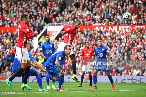 Pogba scoring his first goal for Manchester United against Leicester | Photo: 