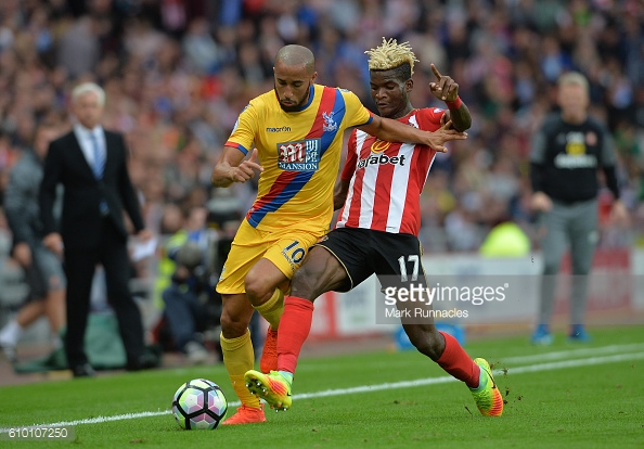 Above: Sunderland AFC record signing Didier N'Dong in action during their 3-2 defeat to Crystal Palace | Photo: Getty Images