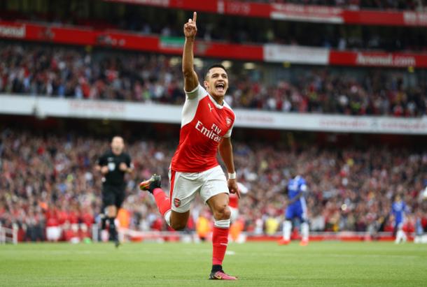 Sánchez en la celebración de su gol | Foto: Premier League