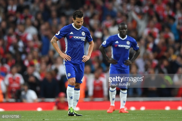 Above: Cesc Fabregas during Chelsea's 3-0 win over Arsenal | Photo: Getty Images