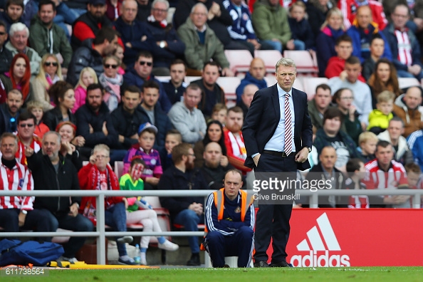 Above: David Moyes on the touchline during Sunderland's 1-1 draw with West Brom | Photo: Getty Images 