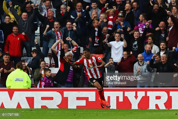 Patrick van Aanholt celebrating his goal in Sunderland's 1-1 draw with West Brom | Photo: Getty Images