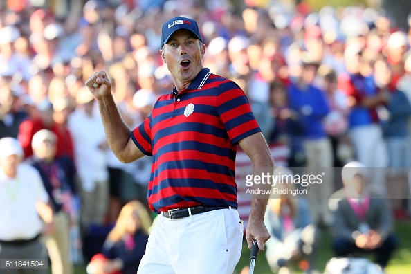 Kuchar holed a 50 ft putt across the 13th green (photo:getty)