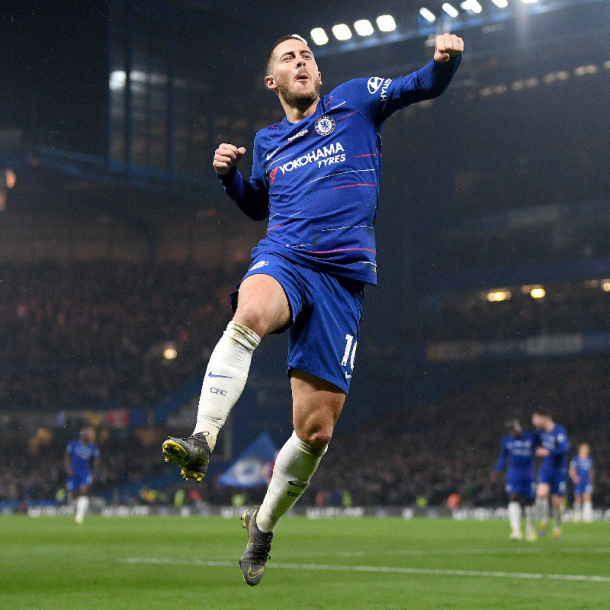 Eden Hazard celebra / Foto: Twitter oficial Chelsea