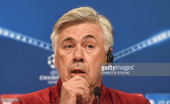 Ancelotti during his pre-match press conference before the PSV game | Photo: Getty Images