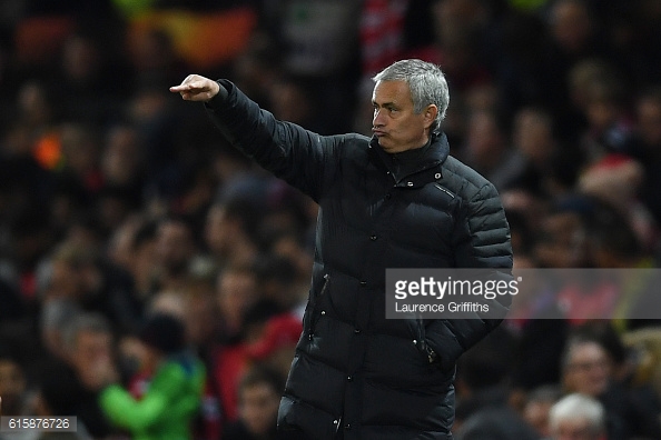Above: Jose Mourinho on the touchline for Manchester United | Photo: Getty Images