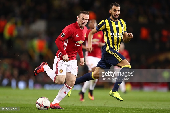 Rooney in action against Fenerbahce. Image Courtesy- Getty