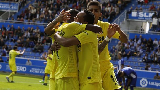 Los jugadores del Villarreal celebrando un gol en Mendizorroza | LaLiga