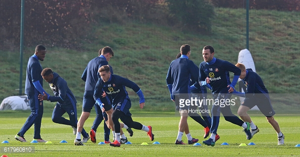 Above: Sunderland AFC players been put through their paces in training | Photo: Getty Images