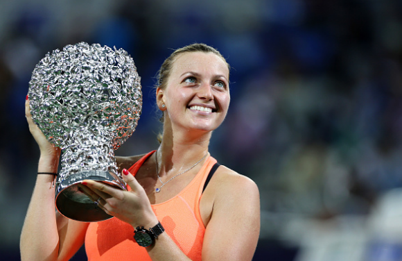 Kvitova finished 2016 with a bang by winning her second trophy of the year at the WTA Elite Trophy. Photo credit: VCG/Getty Images.