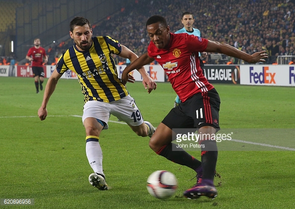 Above: Anthony Martial in action during Manchester United's 2-1 defeat to Fenerbahce | Photo: Getty Images