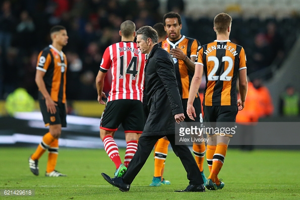 Puel was unhappy after his side threw away a goal lead. Photo: Getty