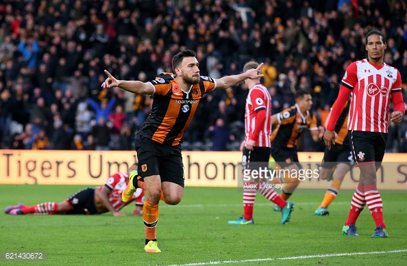 Snodgrass celebrates after his goal. Photo: getty