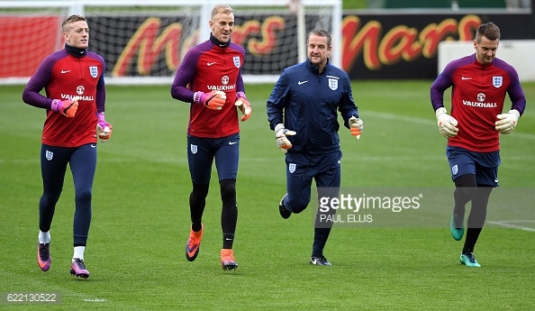 Pickford (far left) and Heaton (far right) have both been pushing for the England number one spot (photo: Getty Images)