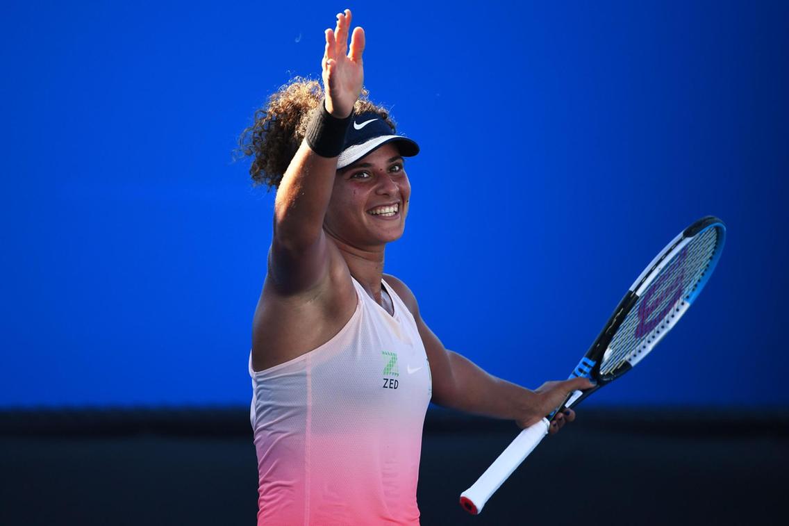 The Egyptian celebrates after her win/Photo: ADP