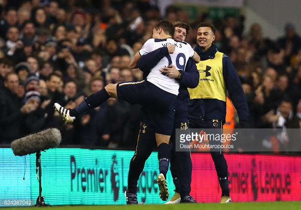 Winks shows his appreciation towards Pochettino. Photo: Dean