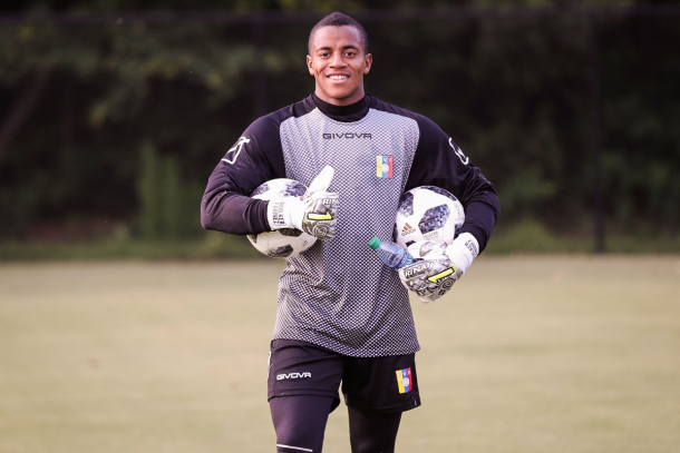 Wuilker Fariñez durante el entrenamiento / Foto: Twitter oficial selección venezolana