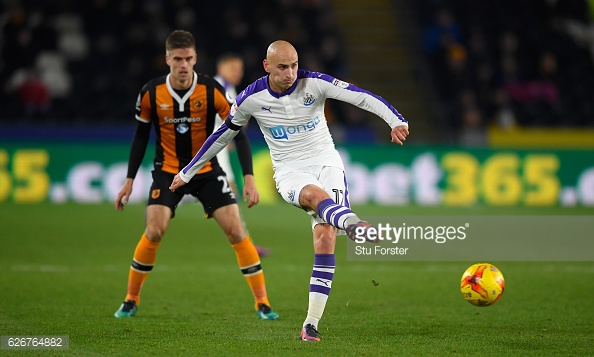 Shelvey has been Newcastle's most inspiring player this season. Photo: Getty/ Stu Forster