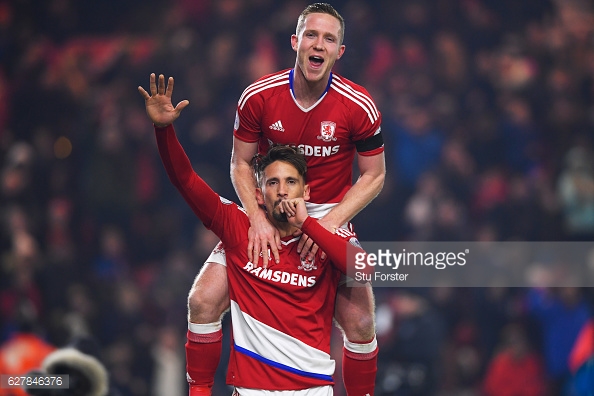 Ramirez celebrates his goal. Photo: Stu Forster