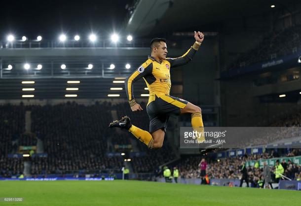 Alexis Sanchez celebrates his opener. | Photo: Getty Images/Chris Brunskill - AMA