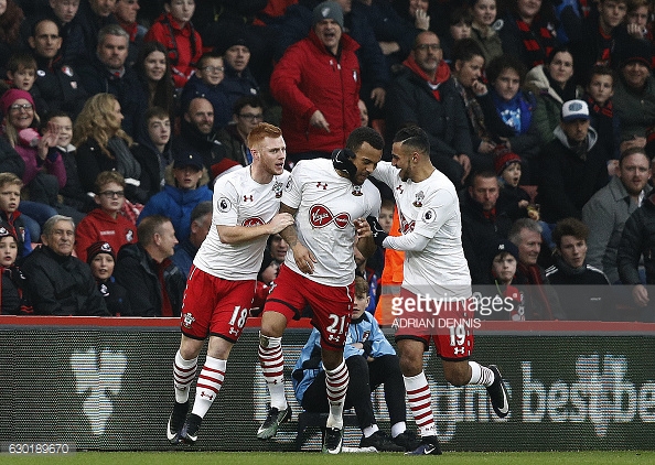 Tadic celebrates a Saints goal last weekend. Photo: 