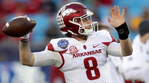 Allen found the end zone three times in the first half to give Arkansas a huge first-half lead/Photo: Streeter Lacka/Getty Images