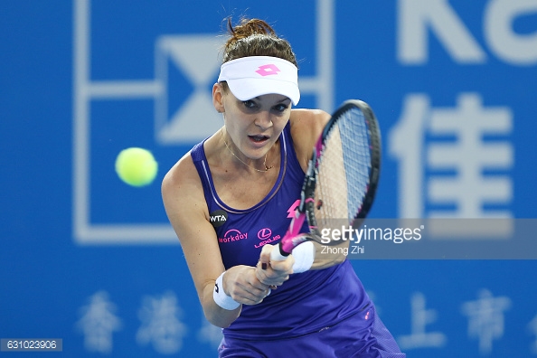 Radwanska prepares to hit a backhand during her loss/Photo: Zhong Zhi/Getty Images