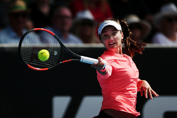 Ana Konjuh hitting a forehand during her ASB Classic final in Auckland. Photo: Getty Images/Anthony Au-Yeung