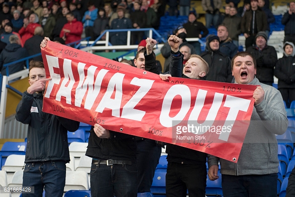 Forest fans protested against Fawaz Al-Hasawi. (picture: Getty Images / Nathan Stirk)