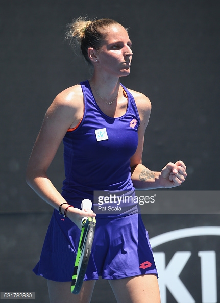 Pliskova celebrates her victory in Melbourne/Photo: Pat Scala/Getty Images