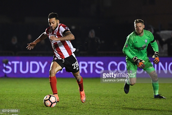 Nathan Arnold was able to round keeper Gerkin before slotting home. (picture: Getty Images / Laurence Griffiths)