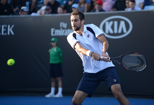 Marin Cilic hits a backhand during the 2017 Australian Open. Photo: Getty Images/Anadolu Agency