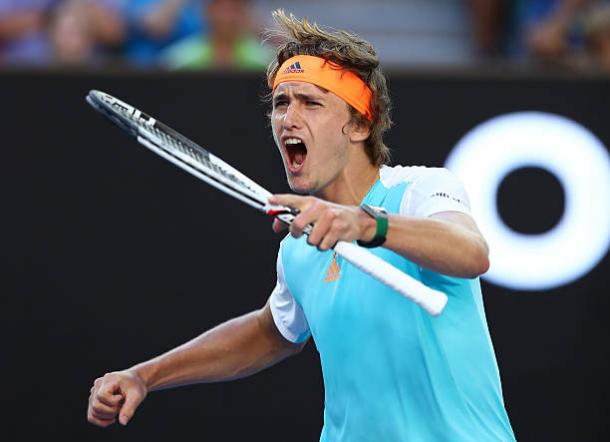 Alexander Zverev in action during the Australian Open (Getty/Cameron Spencer)