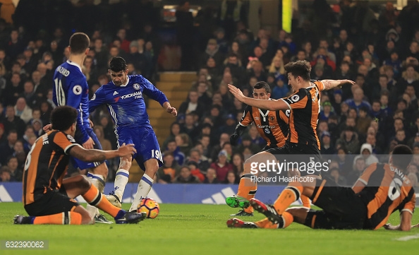 Costa fires home Chelsea's opener (photo: Getty Images)