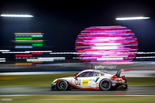 Porsche's new 911 RSR showed promise at Daytona. | Photo: Getty Images/Brian Cleary