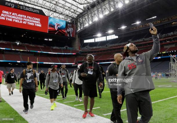 Falcons players on the Stadium of Super Bowl LI