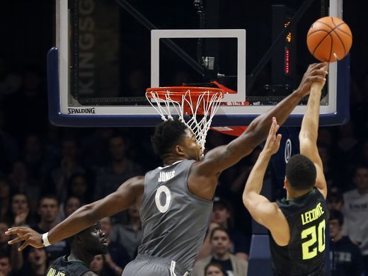 Lecomte has his shot blocked by Xavier Tyrique Jones/Photo: Same Greene/Cincinnati.com